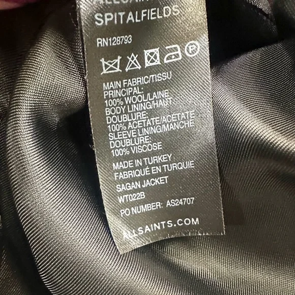 ALLSAINTS Wool Blazer Size 6 - Picture 7 of 8